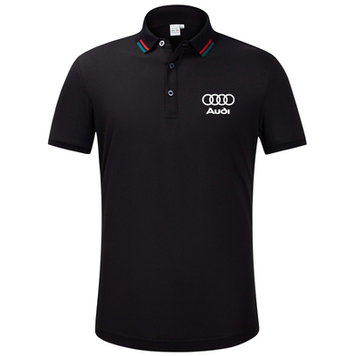 2022 Polo Audi Homme Coton Col Rouge et Vert Manche Courte